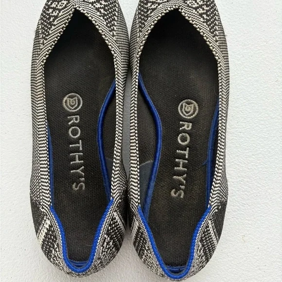 Rothy's Black and Blue Loafers with Textured Design - Picture 1 of 5